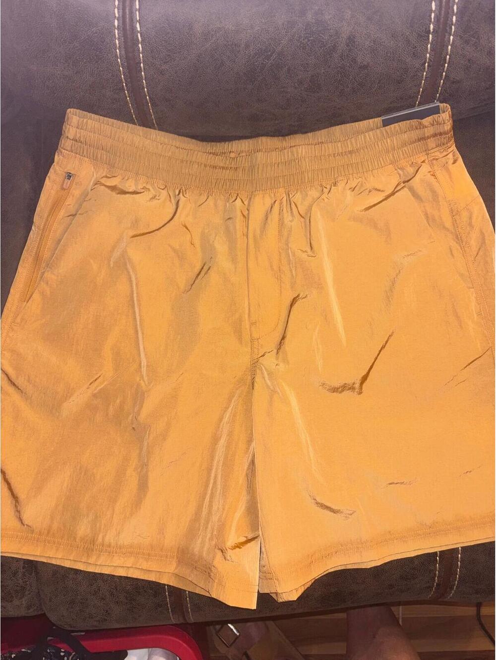 VRST All-In Unlined Shorts Small Palomino Gold Shine NWT 7”